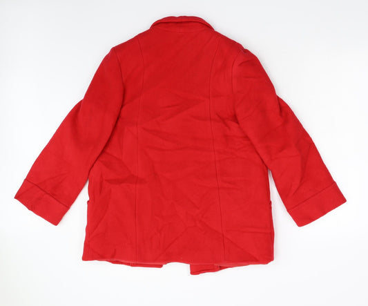 Kashmour Womens Red Overcoat Coat Size M