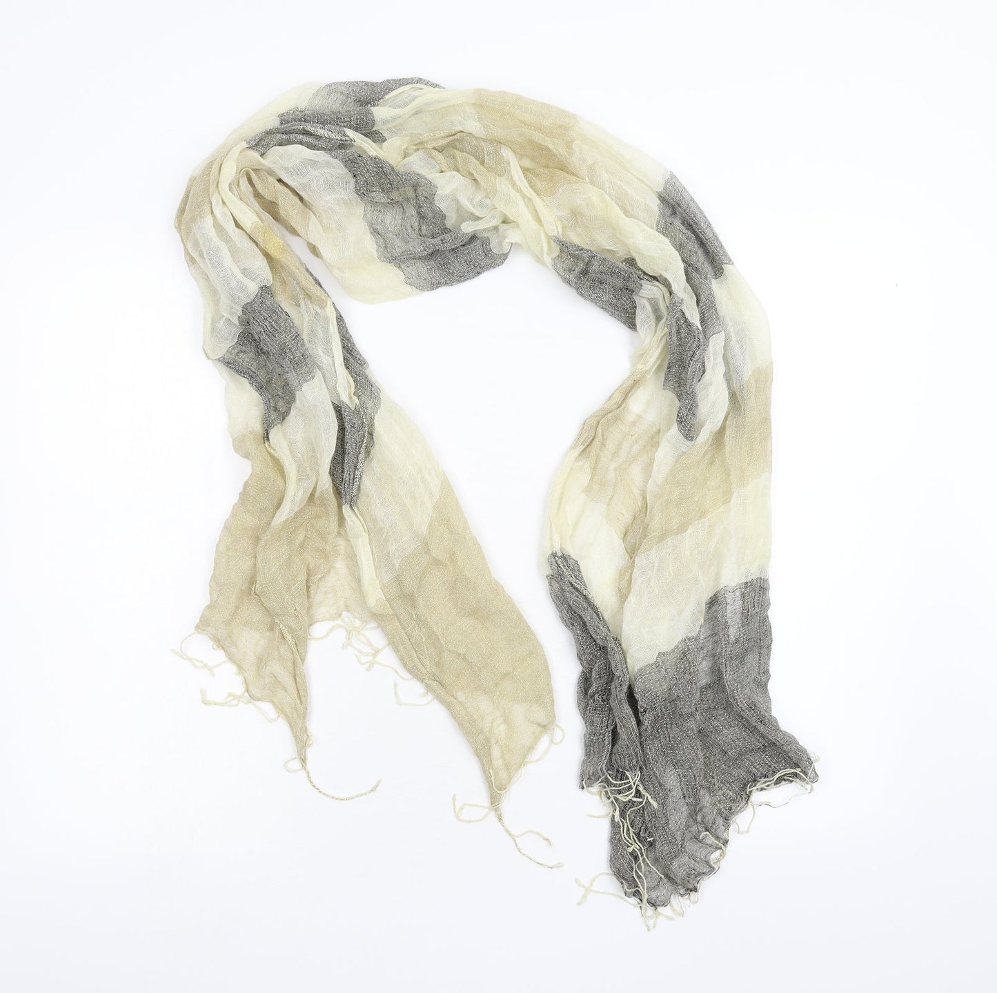 Preworn Womens Beige Check Scarf