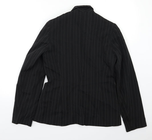 New Look Womens Black Striped Jacket Blazer Size 12