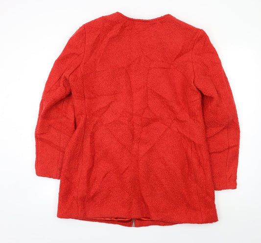 New Look Womens Red Biker Coat Size 12