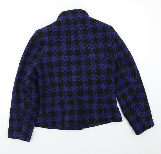 Isle Womens Blue Check Jacket Blazer Size M