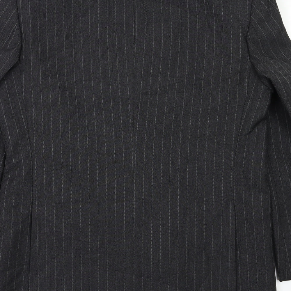 Brand and care label for C&A women’s black striped jacket blazer, size UK 38