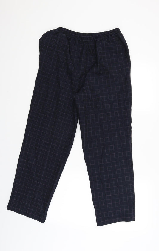 Marks and Spencer Womens Blue Check Jegging Trousers Size 12 L26 in