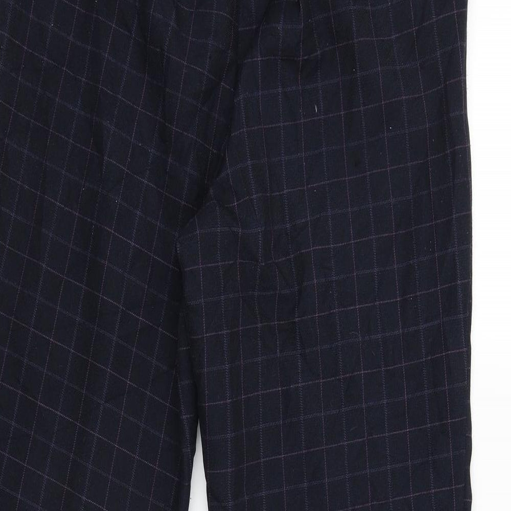 Marks and Spencer Womens Blue Check Jegging Trousers Size 12 L26 in