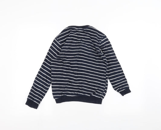 IFBA Boys Blue Striped Pullover Jumper Size 12 Years