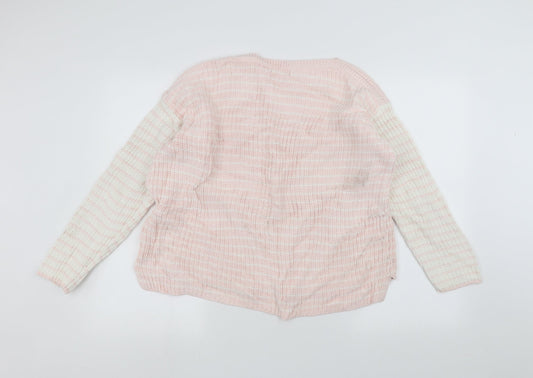 Marks and Spencer Womens Pink Striped Pullover Jumper Size L