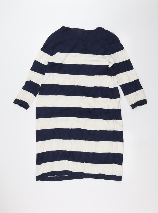 H&M Womens White Striped Pullover Jumper Size M