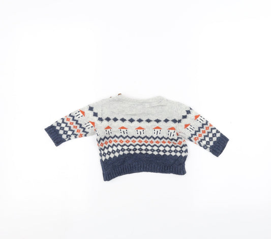 Marks and Spencer Baby Grey Pullover Jumper Size 0-3 Months