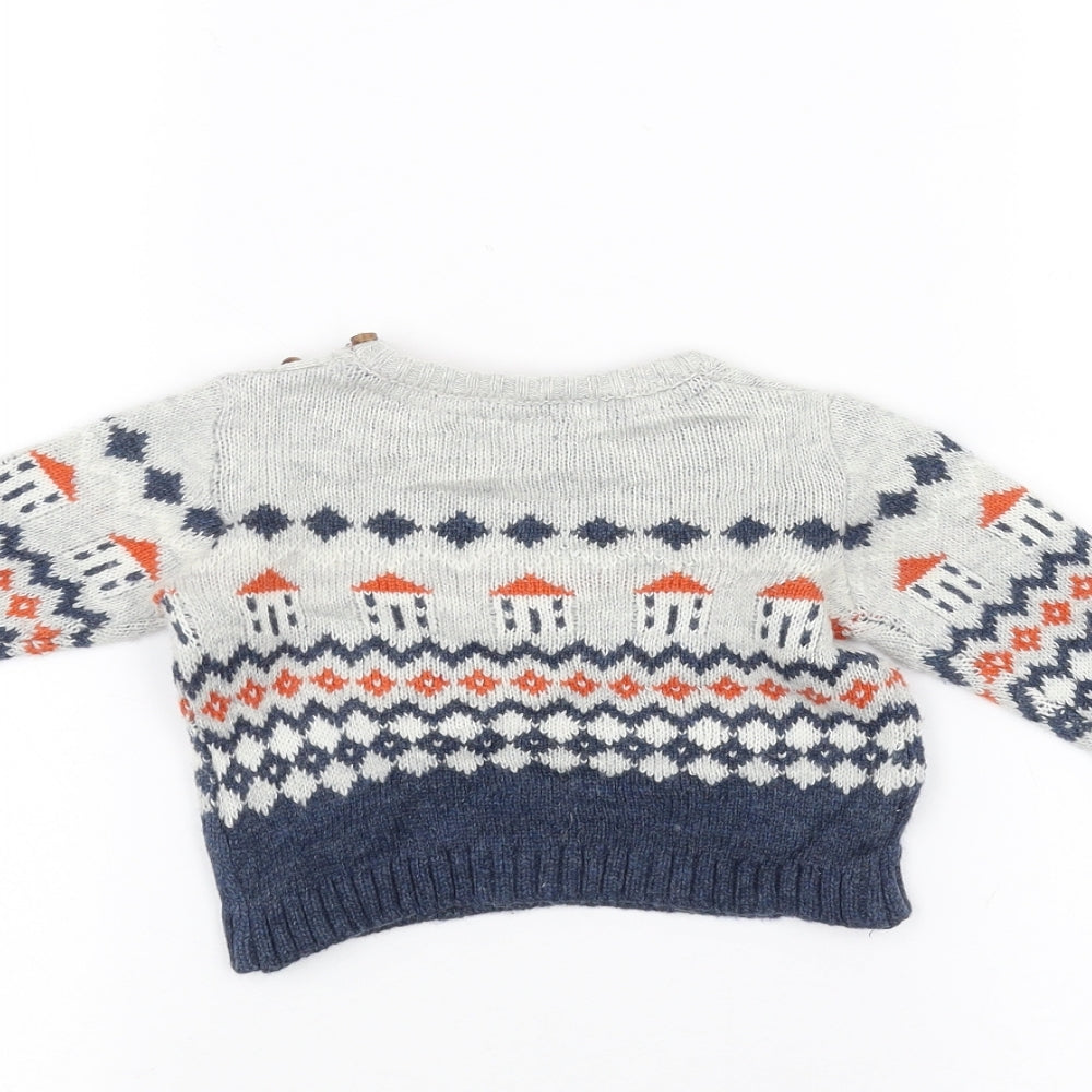 Marks and Spencer Baby Grey Pullover Jumper Size 0-3 Months