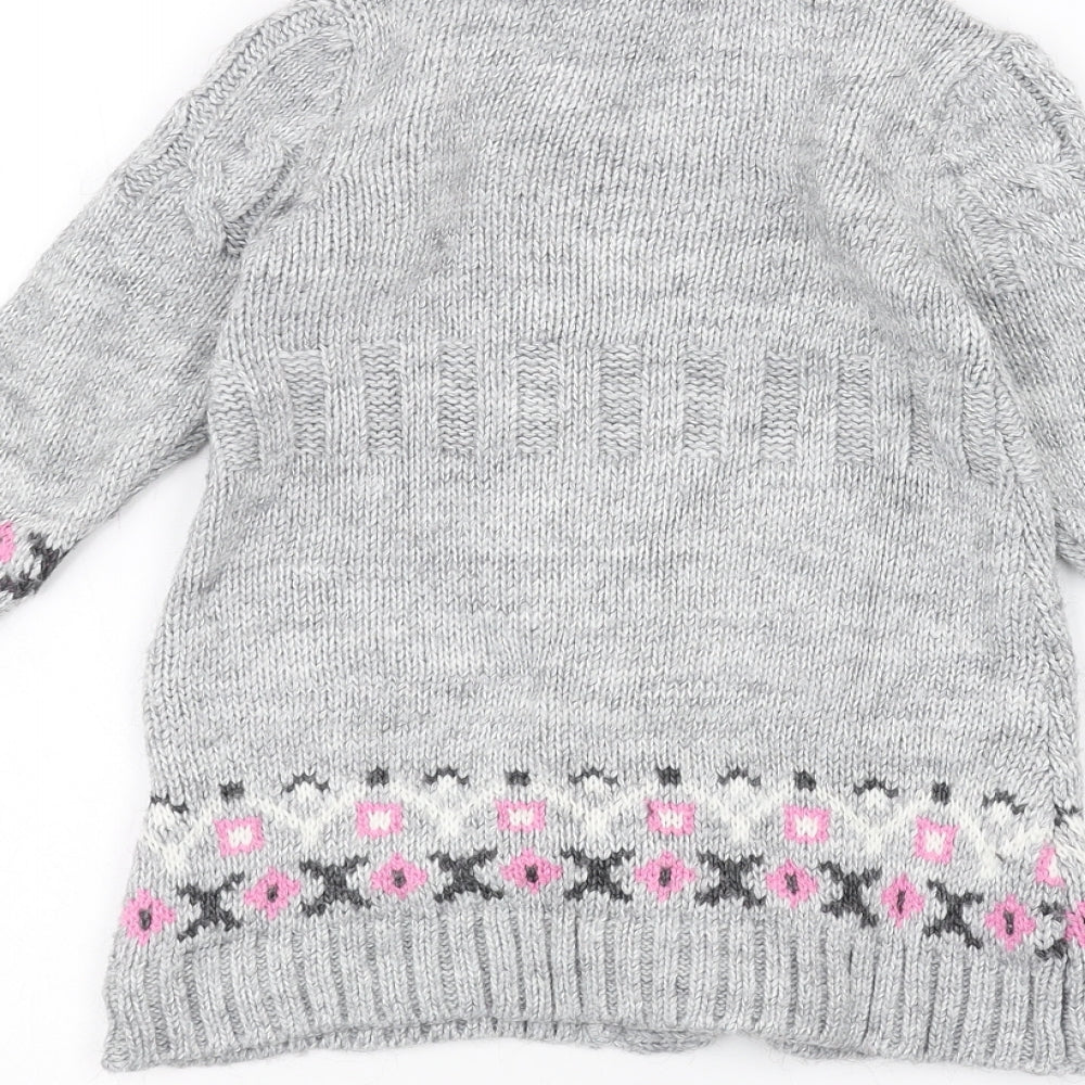 Brand and care label for small world girls’ grey jacket coatigan, size 3, years