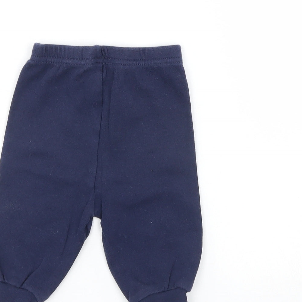 Brand and care label for Disney Baby Blue Snow Pants Trousers, size 0-3, Months