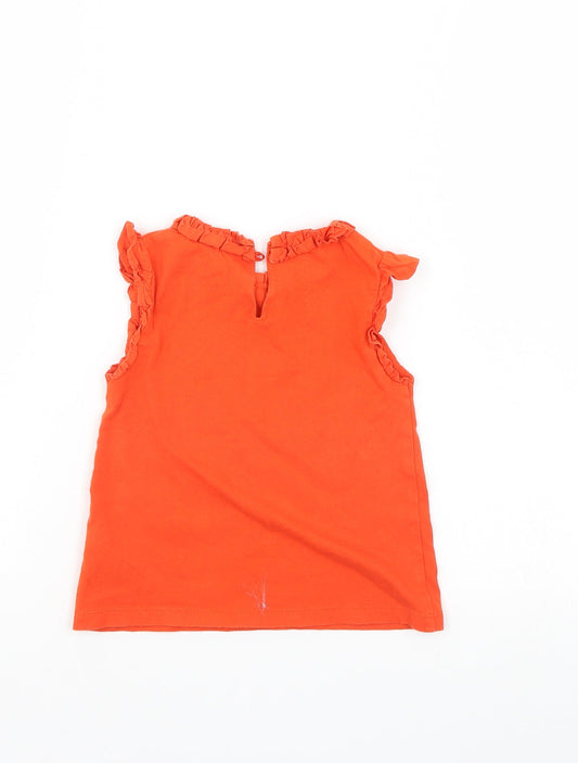NEXT Girls Orange Basic T-Shirt Size 12-18 Months