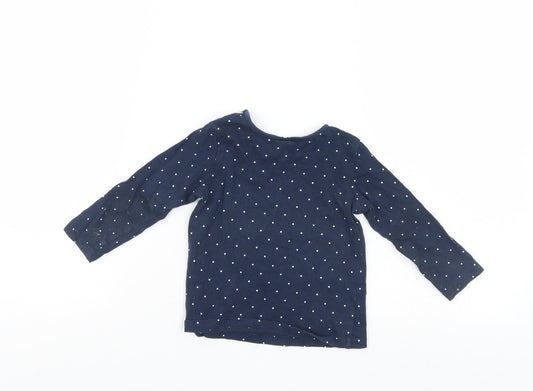 H&M Boys Blue Polka Dot Pullover Jumper Size 12-18 Months
