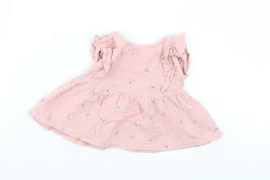 George Girls Pink Floral A-Line Size 0-3 Months