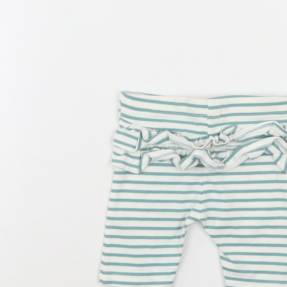 M&S Baby Green Striped Cropped Trousers Size Newborn