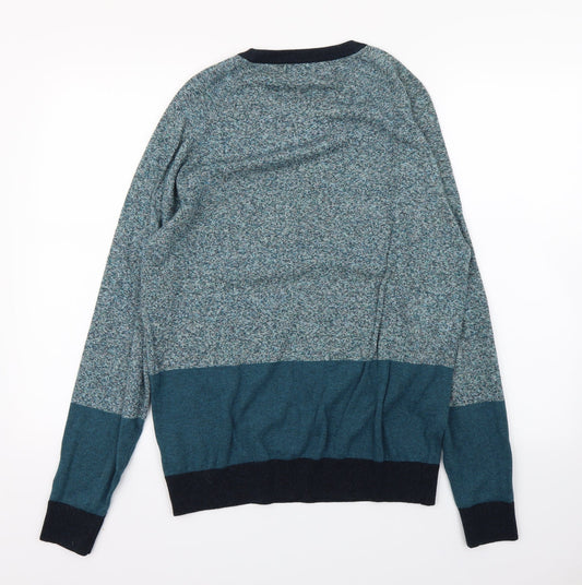 NEXT Mens Blue Striped Pullover Jumper Size M