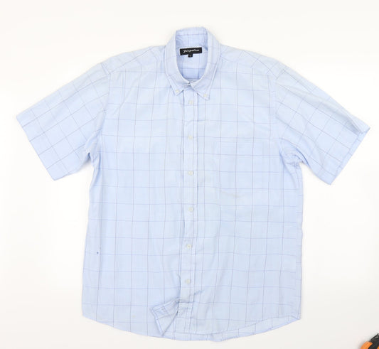 Propeller Mens Blue Check Polo Size L