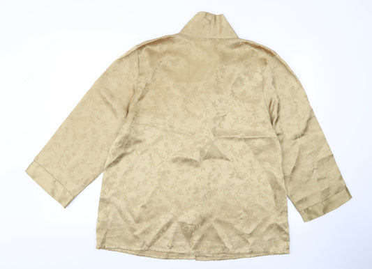 Preworn Womens Gold Basic Button-Up Size 16