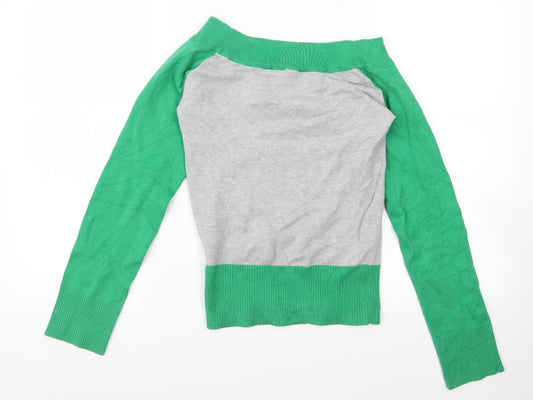 Divided Womens Green Pullover Jumper Size S