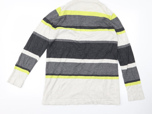planet Womens Multicoloured Striped Cardigan Jumper Size M