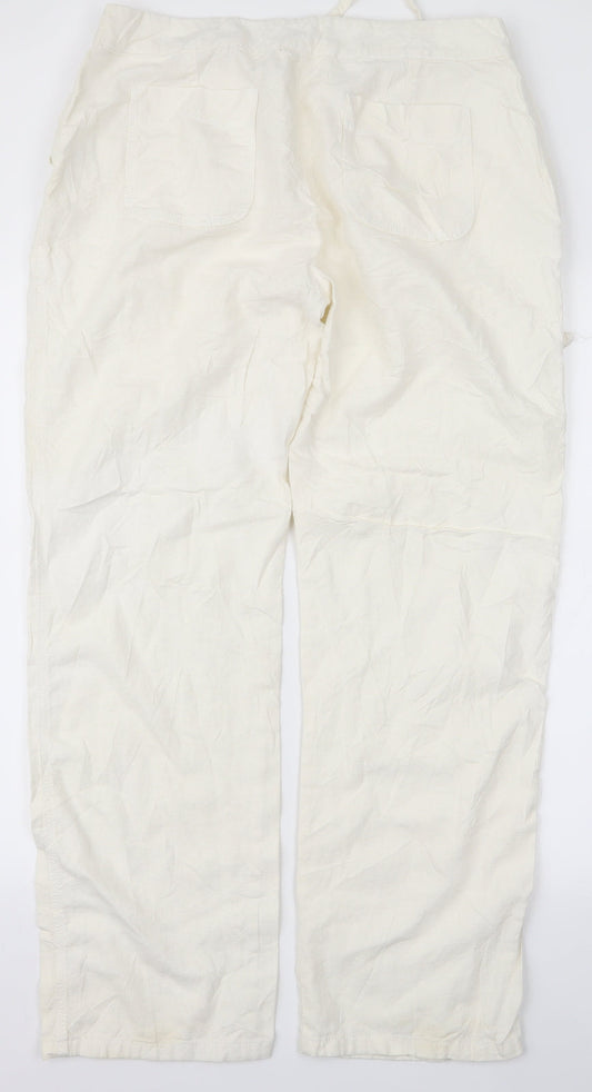 Papaya Womens White Trousers Size 14 L24 in