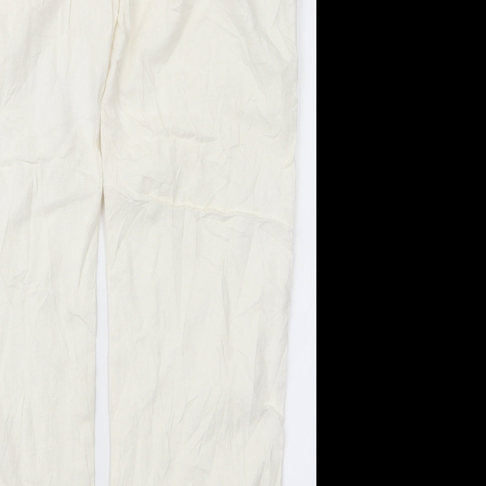 Papaya Womens White Trousers Size 14 L24 in