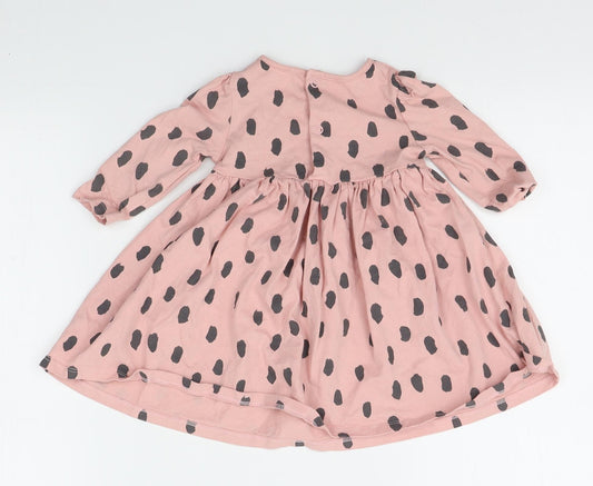 M&S Girls Pink Polka Dot A-Line Size 6-9 Months