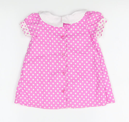 sweet elegance Girls Pink Polka Dot A-Line Size 12 Months