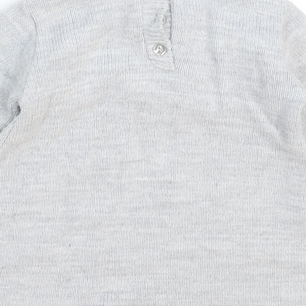 Bee Bo Girls Grey Knit Jumper Dress Size 6-9 Months