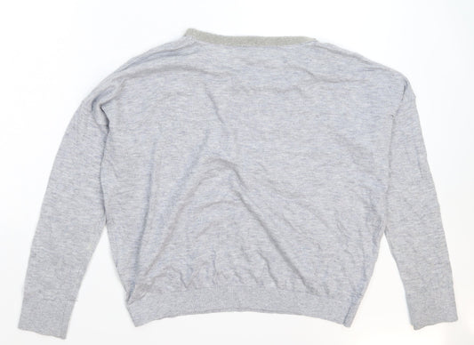 Topshop Womens Grey Knit Pullover Jumper Size 8