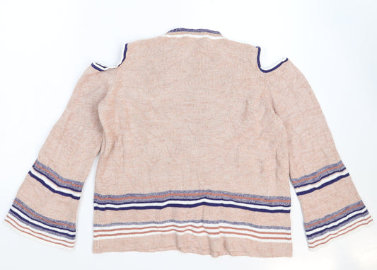 Papaya Womens Beige Knit Pullover Jumper Size 18