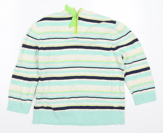 Oasis Womens Blue Striped Pullover Jumper Size S