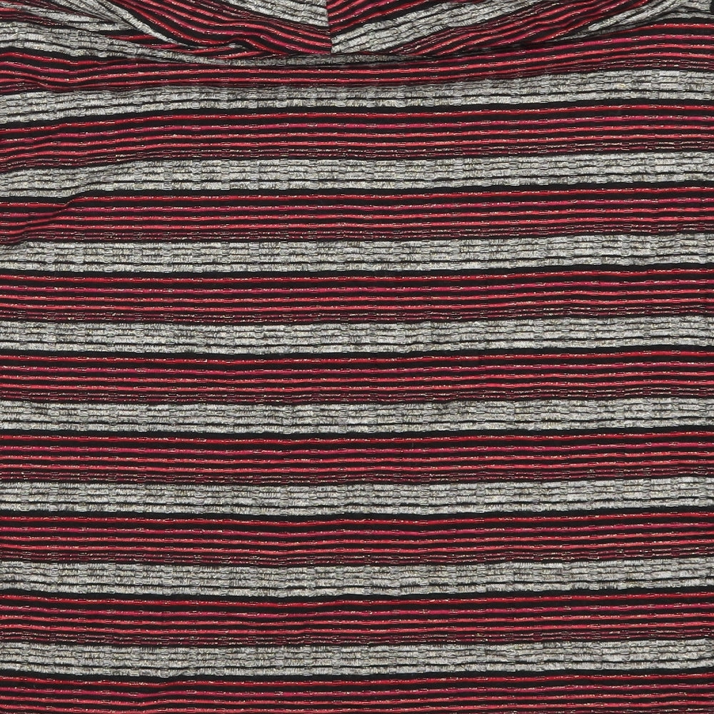 Klass Womens Pink Striped Basic T-Shirt Size XL