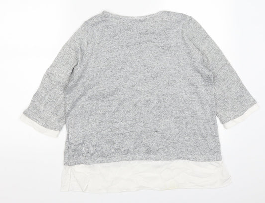Wallis Womens Silver Basic T-Shirt Size 10