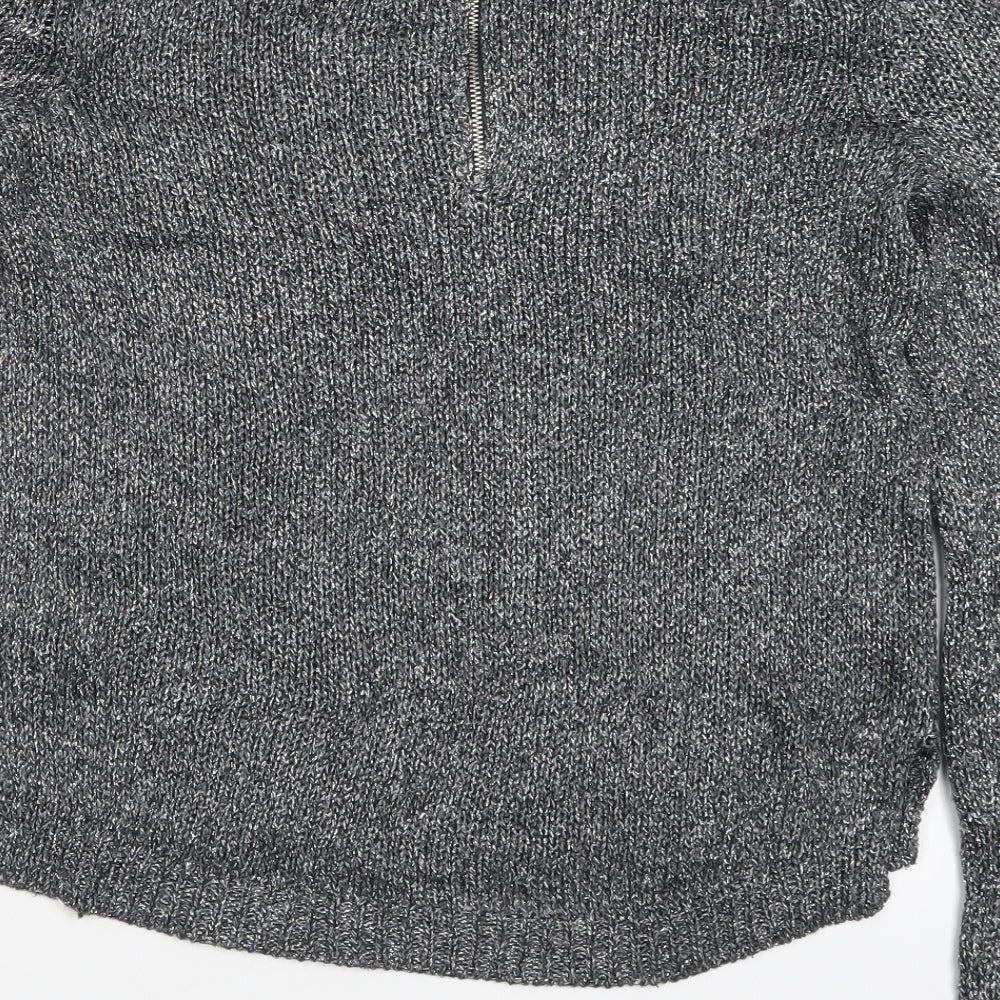 H&M Womens Silver Knit Pullover Jumper Size 6