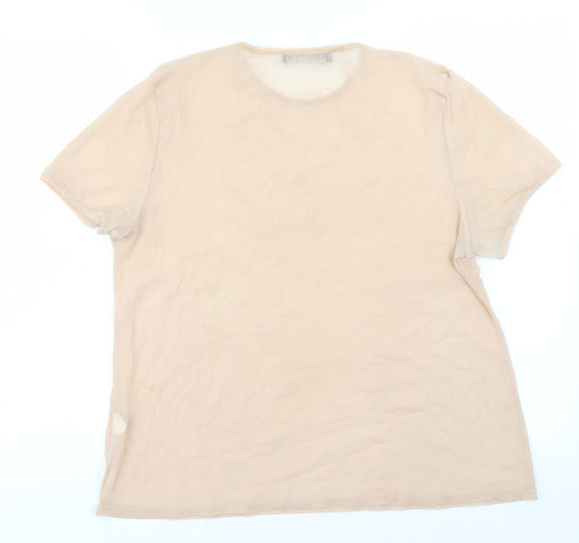 Misspap Womens Pink Basic T-Shirt Size 10