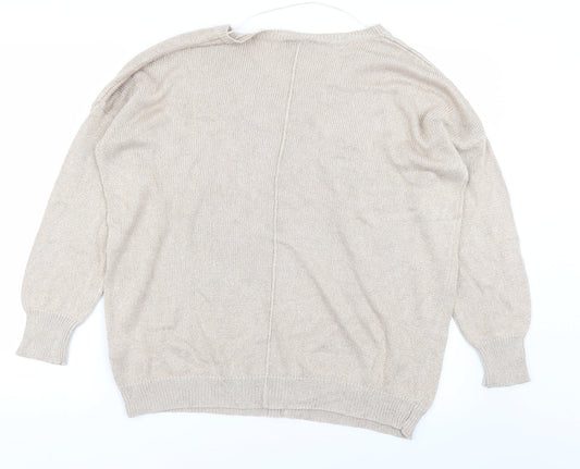 Wallis Womens Gold Knit Pullover Jumper Size L