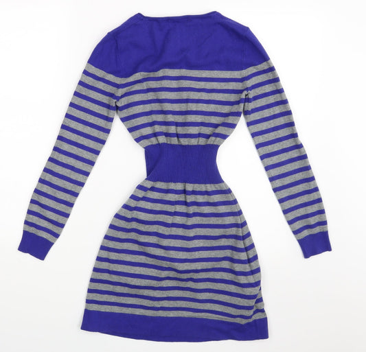 Mango Womens Multicoloured Striped Pullover Jumper Size S