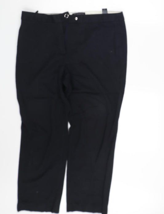 M&S Womens Blue Trousers Size 16 L26 in