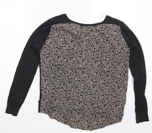 Marie Sixtine Womens Grey Floral Pullover Jumper Size S