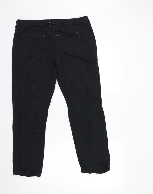 Street One Womens Black Denim Straight Jeans Size 34 in L25 in