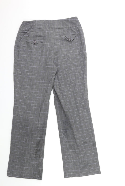 cc Womens Grey Check Trousers Size 10 L30 in