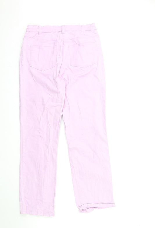 Damart Womens Purple Denim Trousers Size 12 L28 in