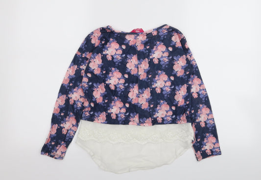 YD Girls Multicoloured Floral Basic T-Shirt Size 10-11 Years