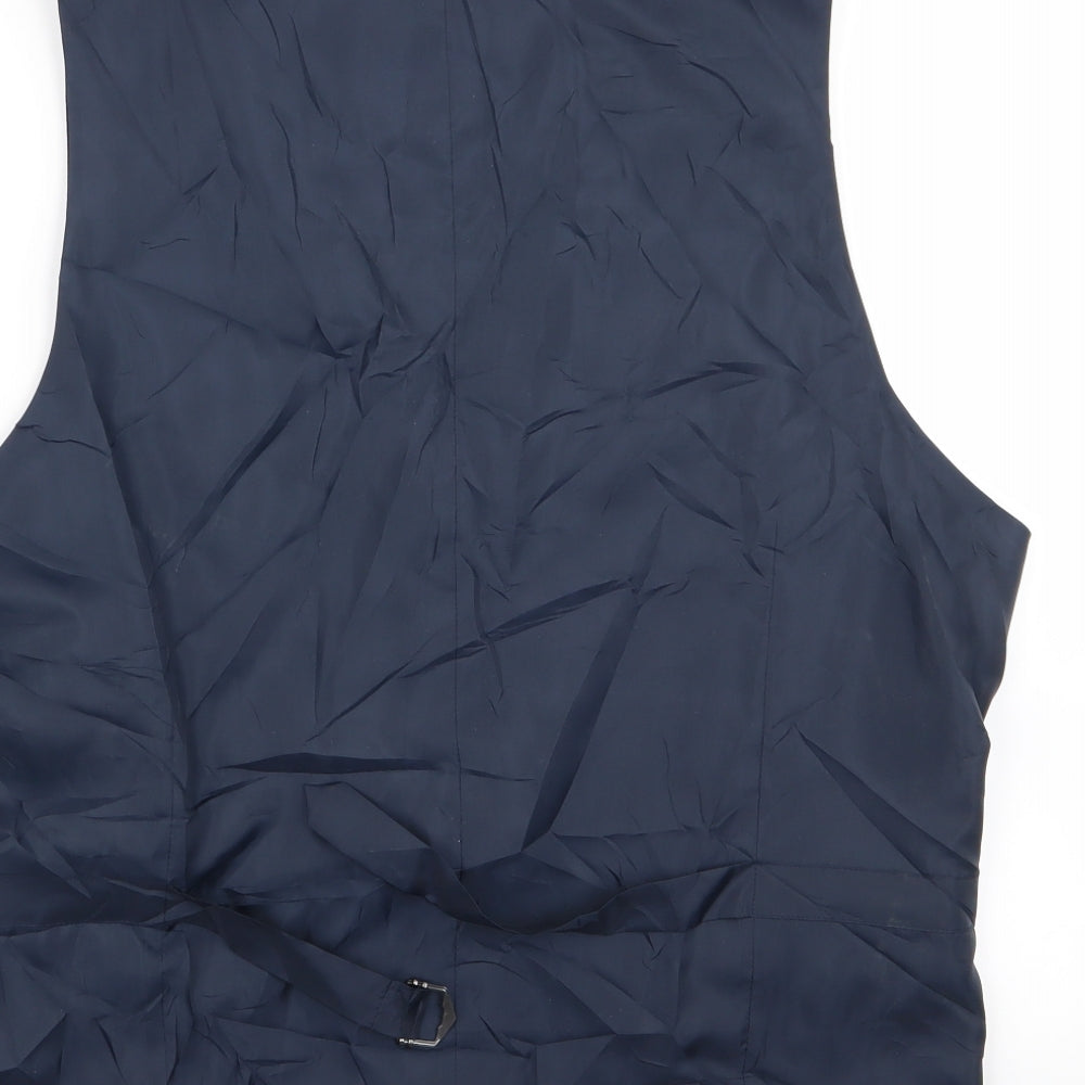 M&S Mens Blue Jacket Suit Waistcoat Size L