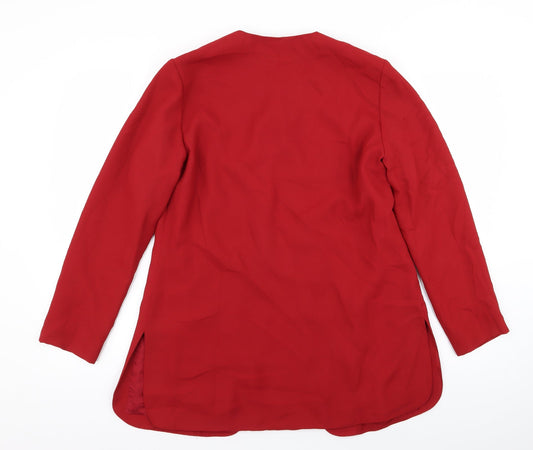 Preworn Womens Red Jacket Blazer Size 12