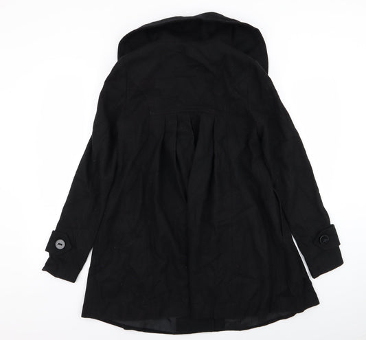 ASOS Womens Black Overcoat Coat Size 8