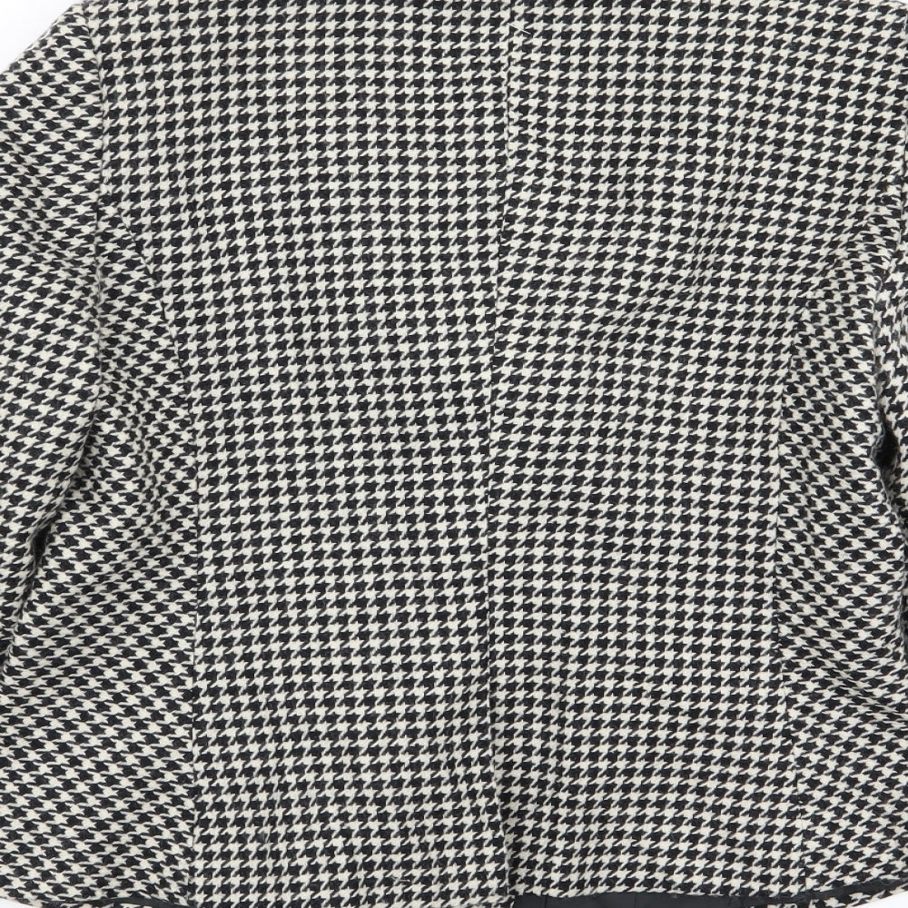 yera Womens Multicoloured Houndstooth Jacket Blazer Size 12