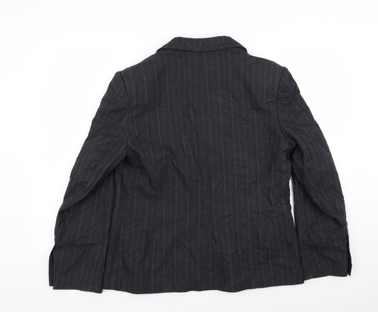 Autonomy Womens Grey Striped Jacket Blazer Size 16