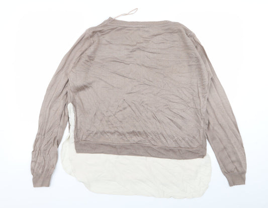 Asda George Womens Beige Pullover Jumper Size 14
